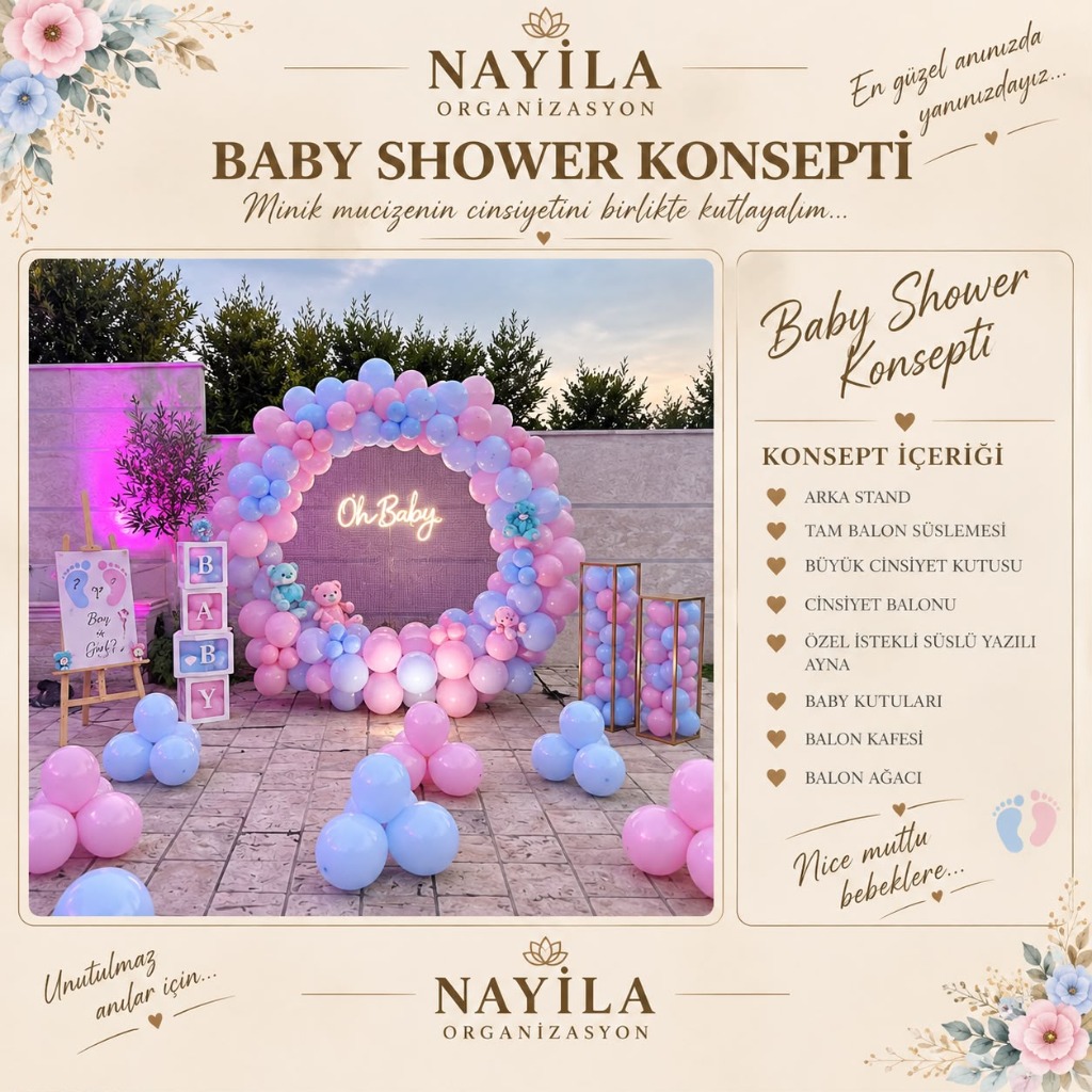 Baby Shower Oh Baby Çember Konsepti